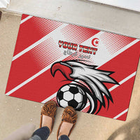 Custom Tunisia Football Rubber Doormat Eagle Mascot - Sporty Style