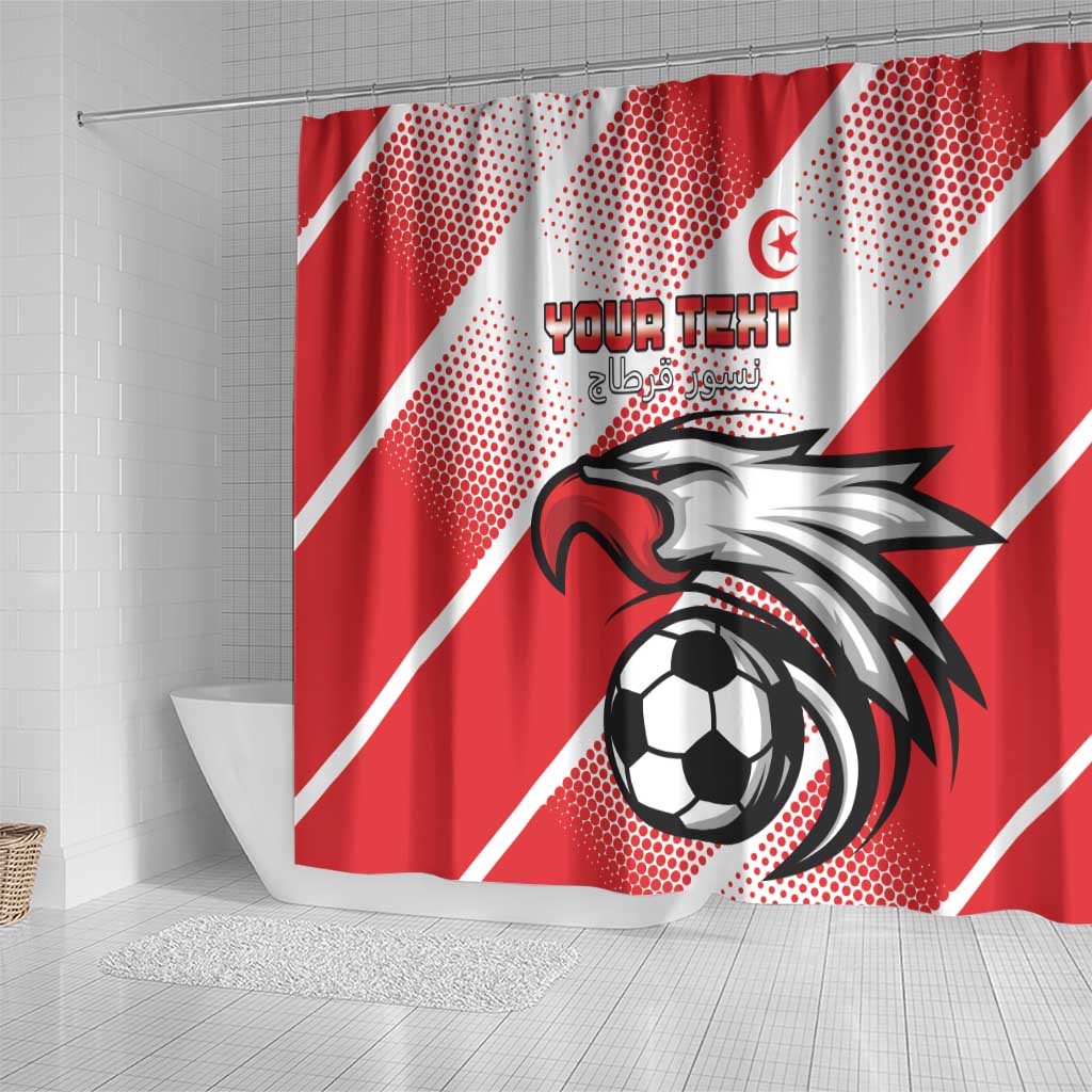 Custom Tunisia Football Shower Curtain Eagle Mascot - Sporty Style