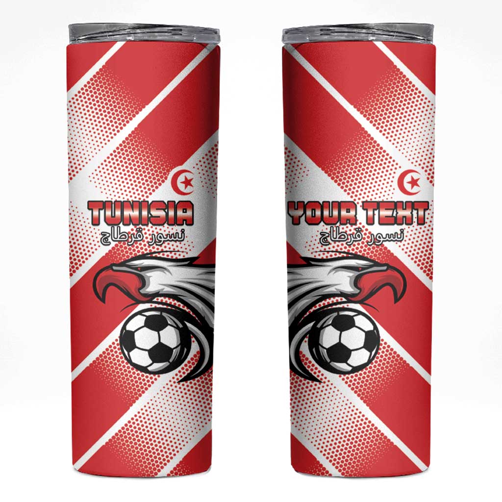 Custom Tunisia Football Skinny Tumbler Eagle Mascot - Sporty Style