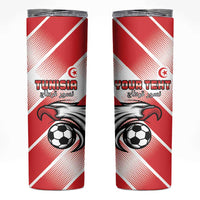 Custom Tunisia Football Skinny Tumbler Eagle Mascot - Sporty Style