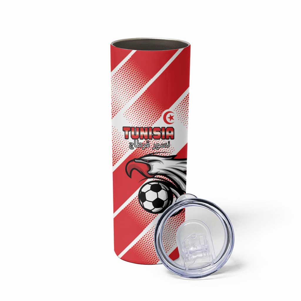 Custom Tunisia Football Skinny Tumbler Eagle Mascot - Sporty Style
