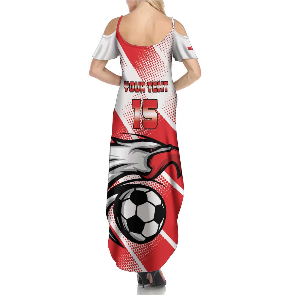 Custom Tunisia Football Summer Maxi Dress Eagle Mascot - Sporty Style