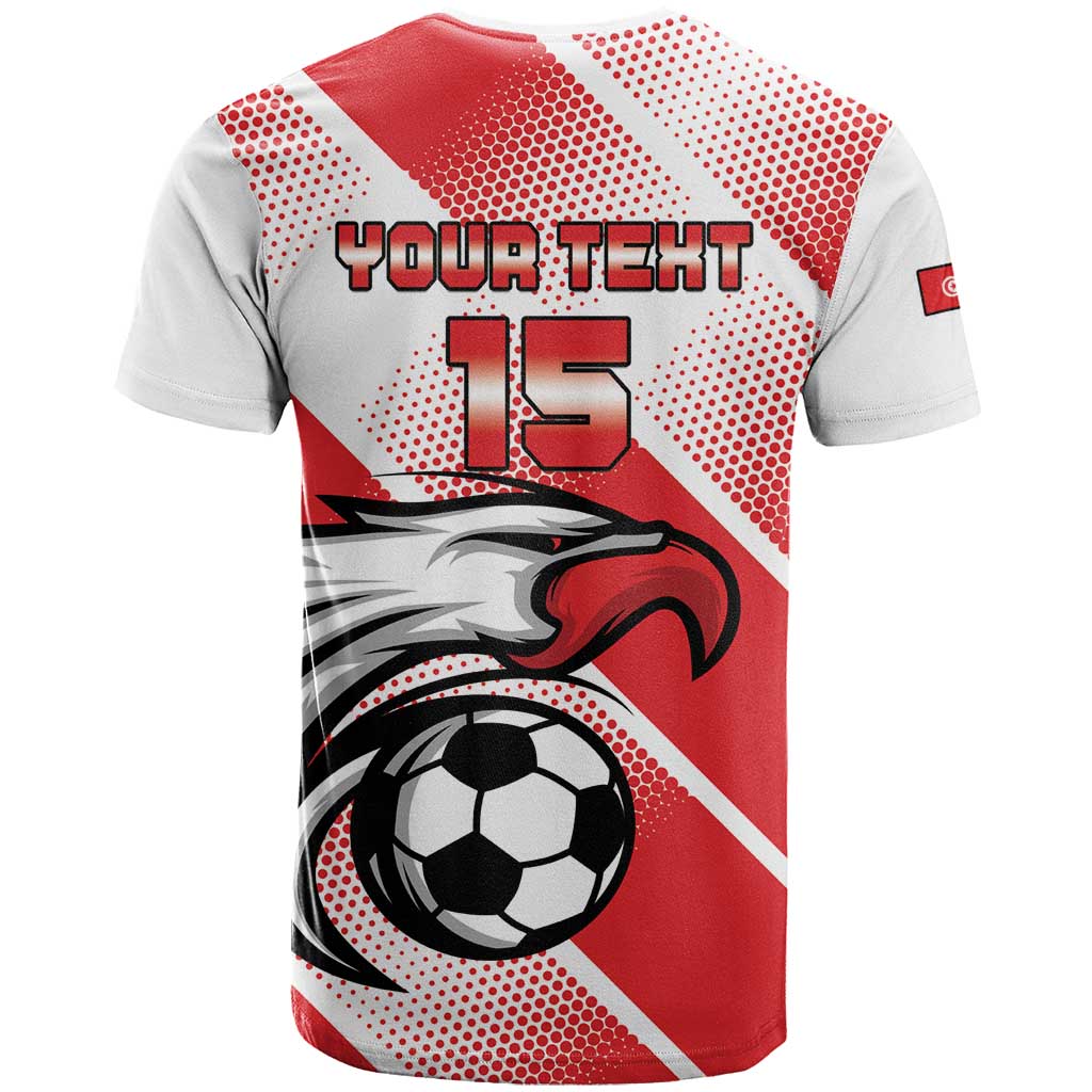 Custom Tunisia Football T Shirt Eagle Mascot - Sporty Style