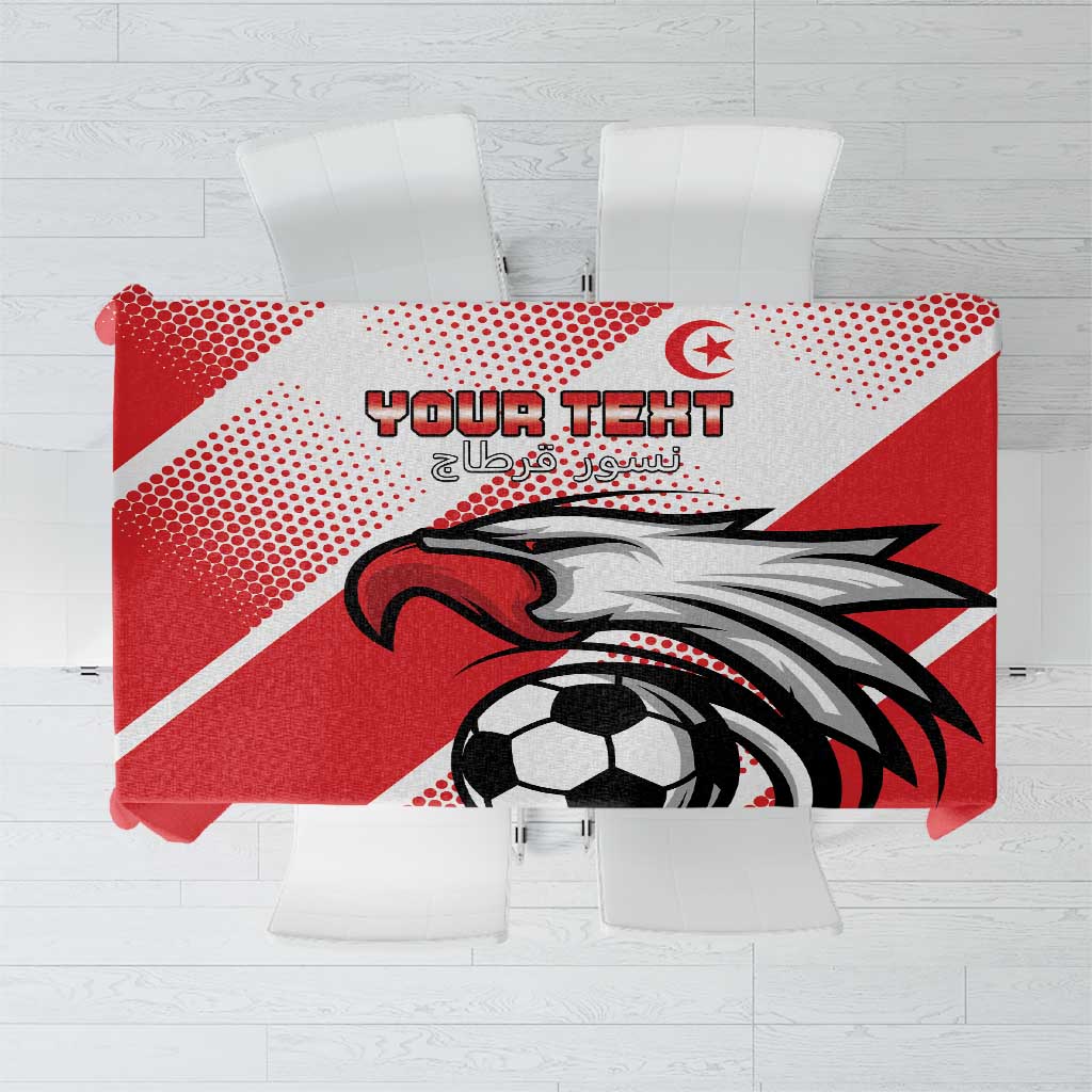 Custom Tunisia Football Tablecloth Eagle Mascot - Sporty Style