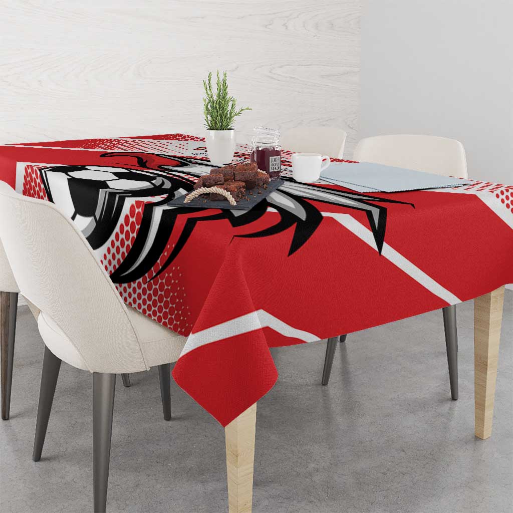 Custom Tunisia Football Tablecloth Eagle Mascot - Sporty Style