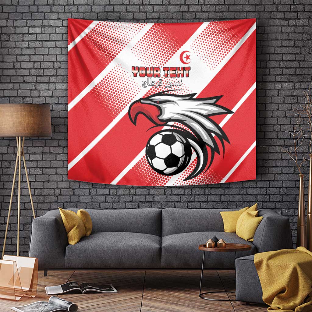 Custom Tunisia Football Tapestry Eagle Mascot - Sporty Style