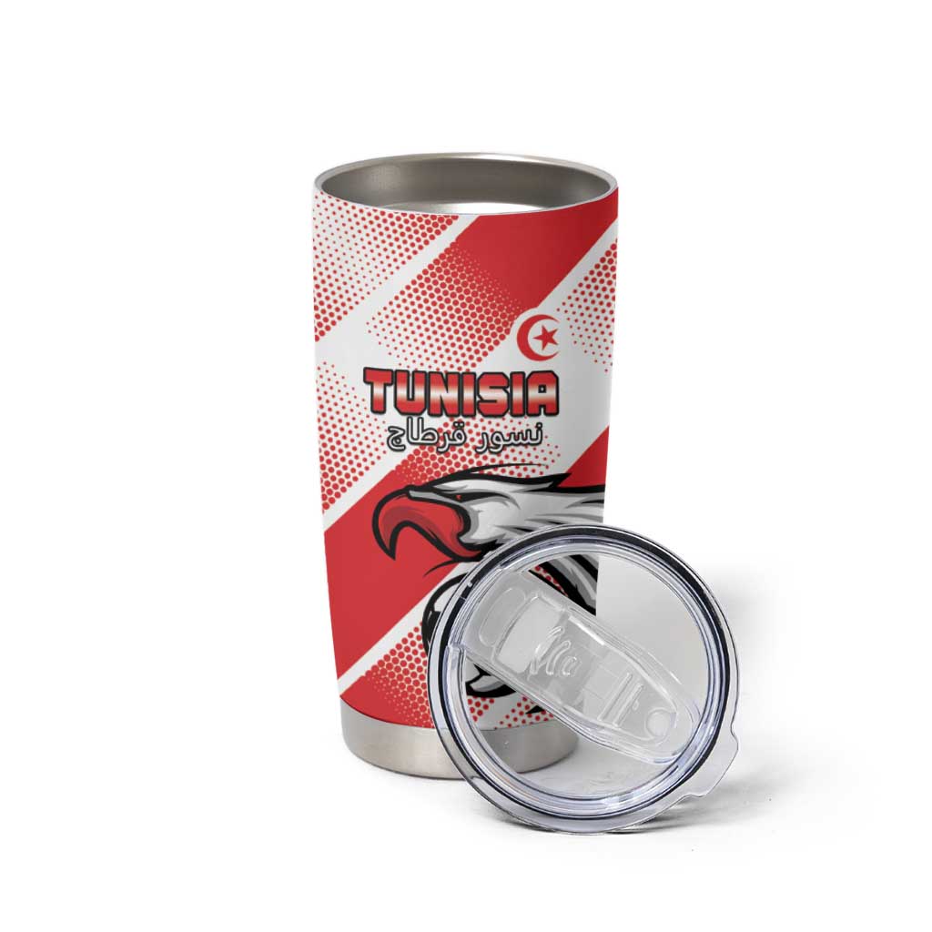 Custom Tunisia Football Tumbler Cup Eagle Mascot - Sporty Style