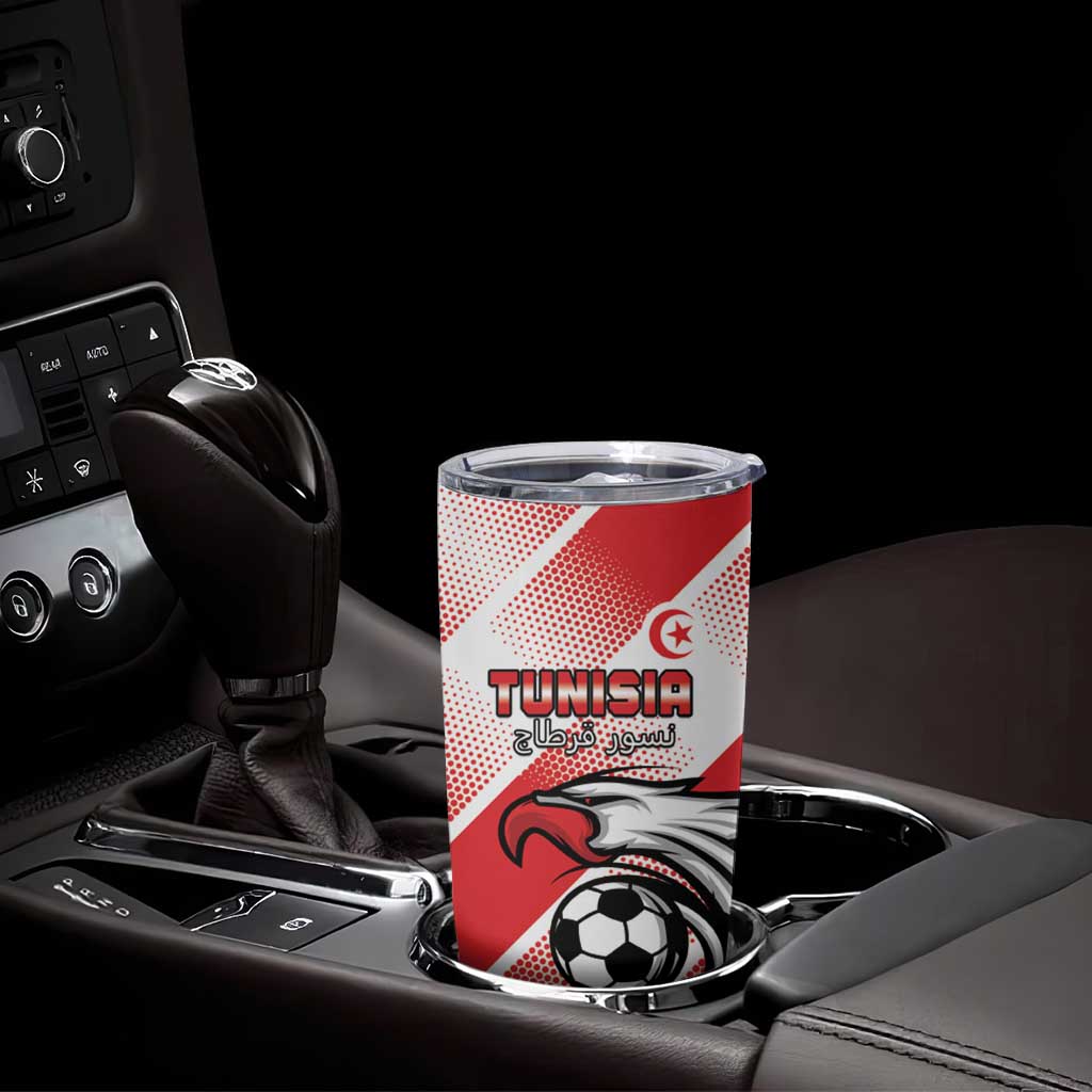 Custom Tunisia Football Tumbler Cup Eagle Mascot - Sporty Style