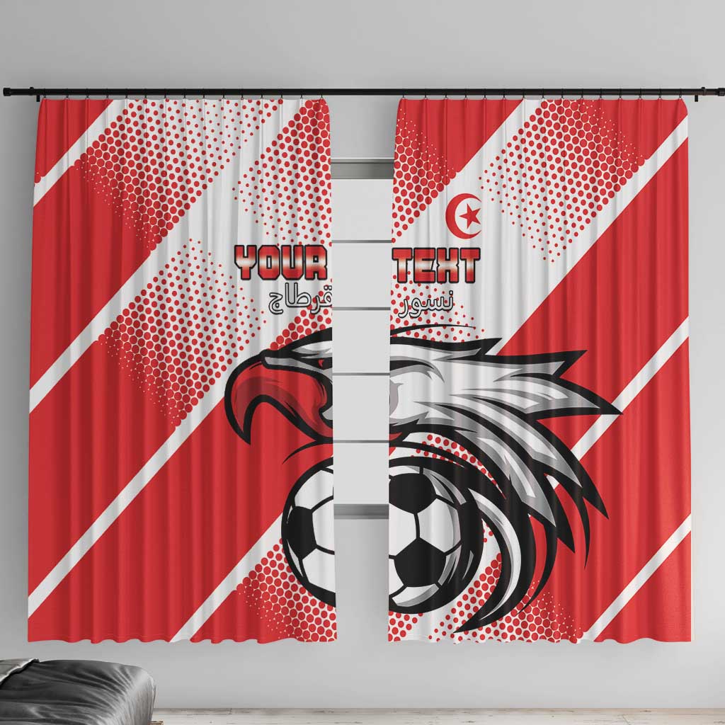 Custom Tunisia Football Window Curtain Eagle Mascot - Sporty Style - Wonder Print Shop