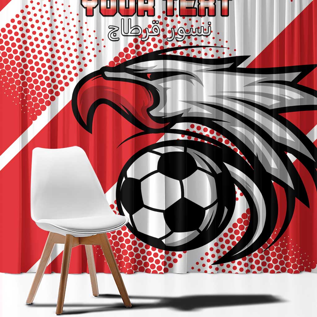 Custom Tunisia Football Window Curtain Eagle Mascot - Sporty Style - Wonder Print Shop