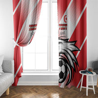 Custom Tunisia Football Window Curtain Eagle Mascot - Sporty Style - Wonder Print Shop