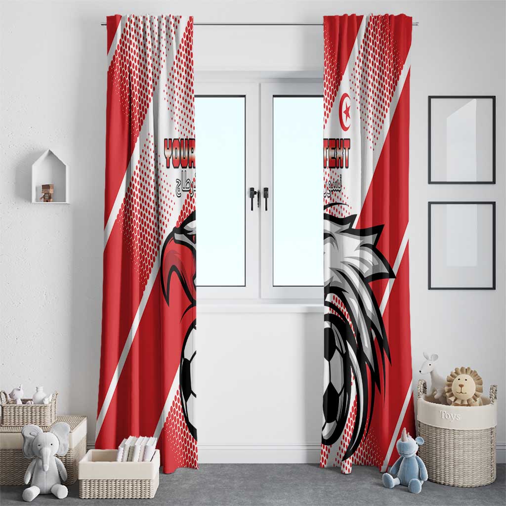 Custom Tunisia Football Window Curtain Eagle Mascot - Sporty Style - Wonder Print Shop