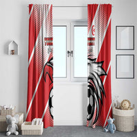 Custom Tunisia Football Window Curtain Eagle Mascot - Sporty Style - Wonder Print Shop