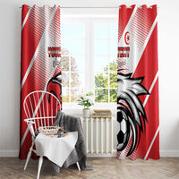 Custom Tunisia Football Window Curtain Eagle Mascot - Sporty Style - Wonder Print Shop