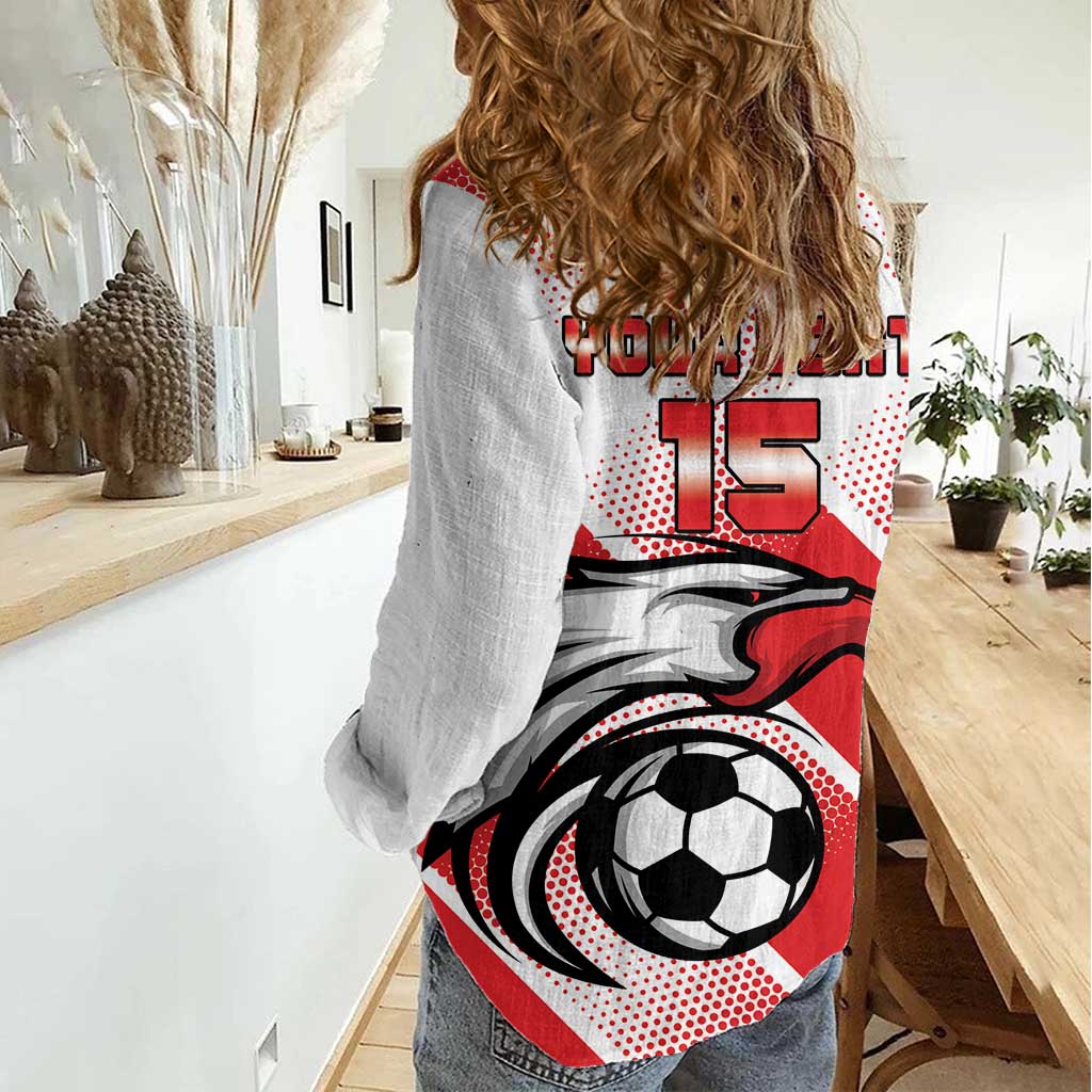 Custom Tunisia Football Women Casual Shirt Eagle Mascot - Sporty Style - Wonder Print Shop