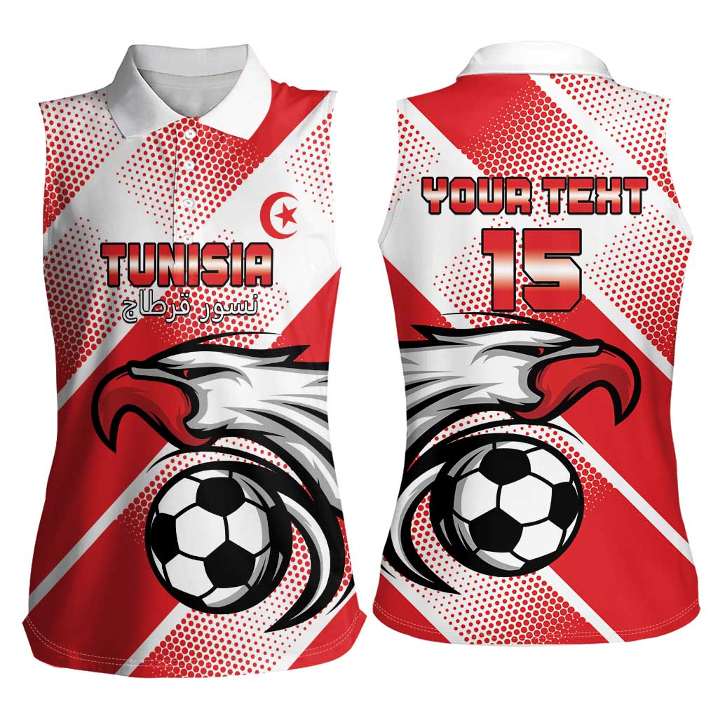 Custom Tunisia Football Women Sleeveless Polo Shirt Eagle Mascot - Sporty Style - Wonder Print Shop