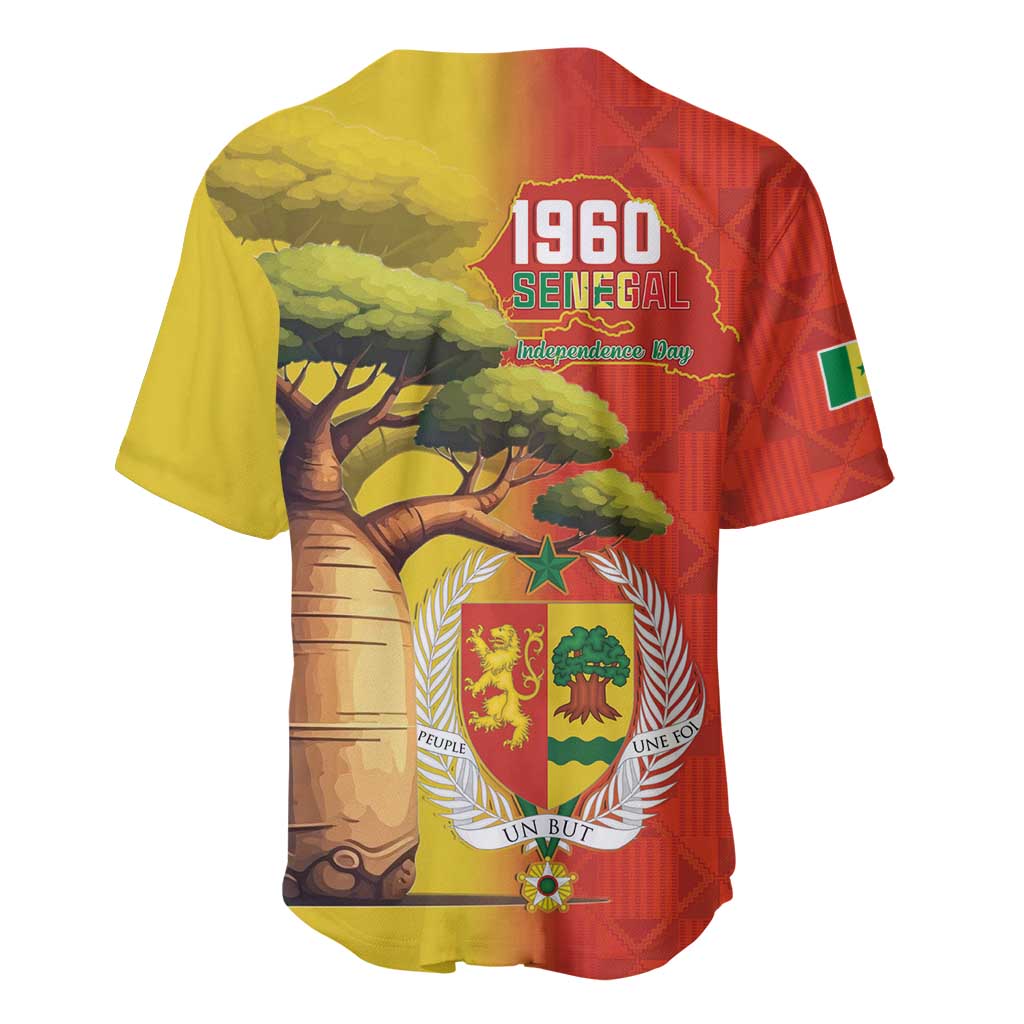 Senegal Independence Day Baseball Jersey Lion With Baobab