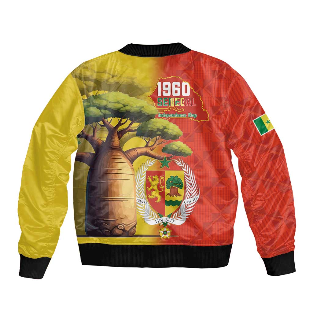 Senegal Independence Day Bomber Jacket Lion With Baobab