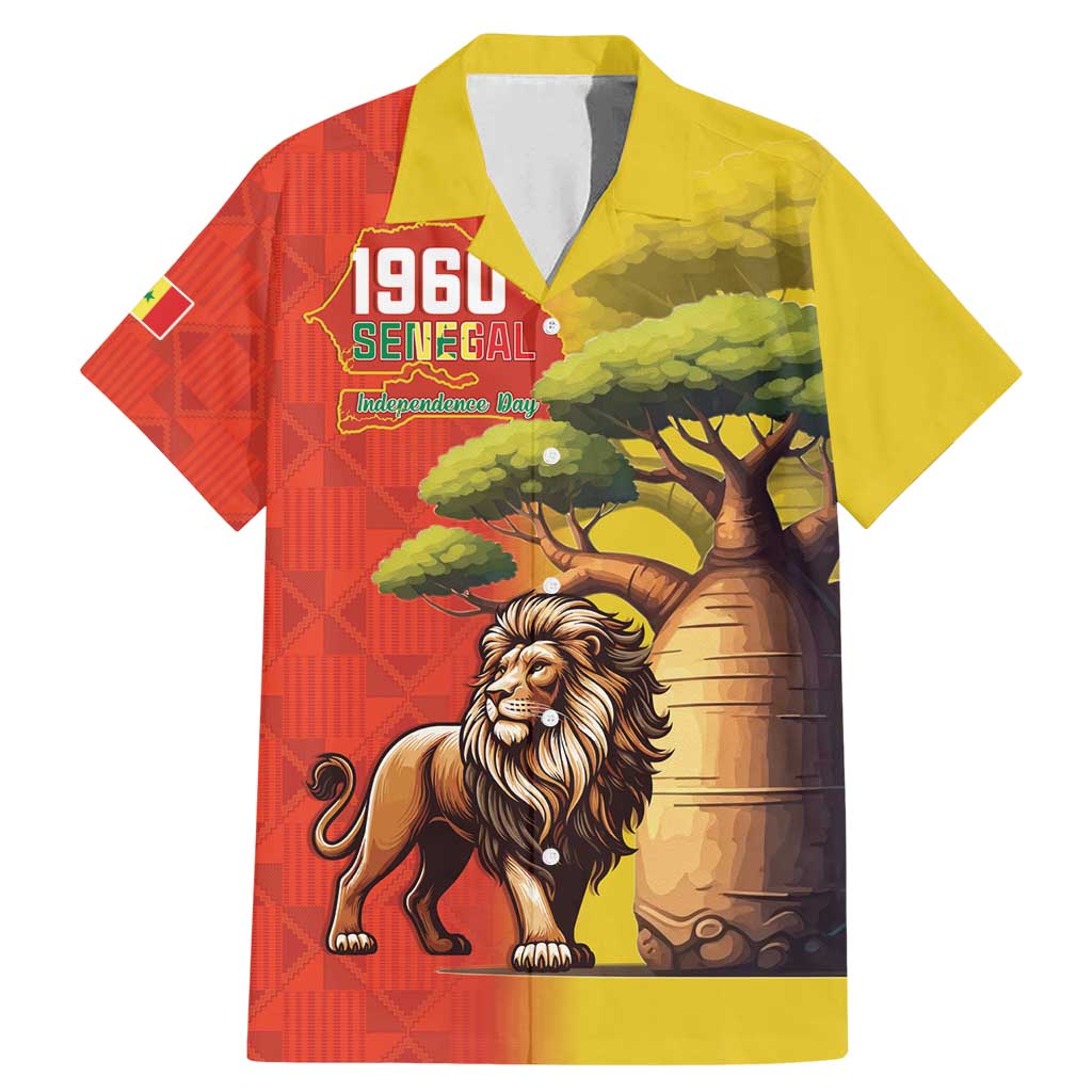 Senegal Independence Day Family Matching Mermaid Dress and Hawaiian Shirt Lion With Baobab