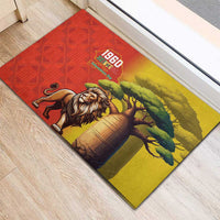 Senegal Independence Day Rubber Doormat Lion With Baobab