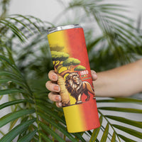 Senegal Independence Day Skinny Tumbler Lion With Baobab