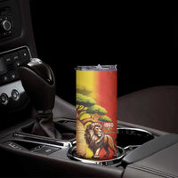 Senegal Independence Day Skinny Tumbler Lion With Baobab