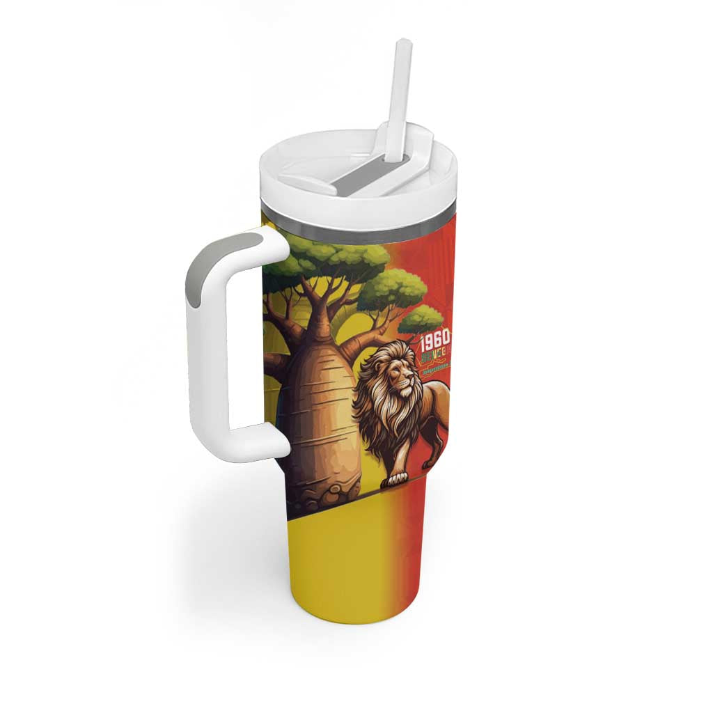 Senegal Independence Day Tumbler With Handle Lion With Baobab