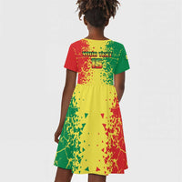 Custom Senegal Football Kid Short Sleeve Dress We Are the Champions