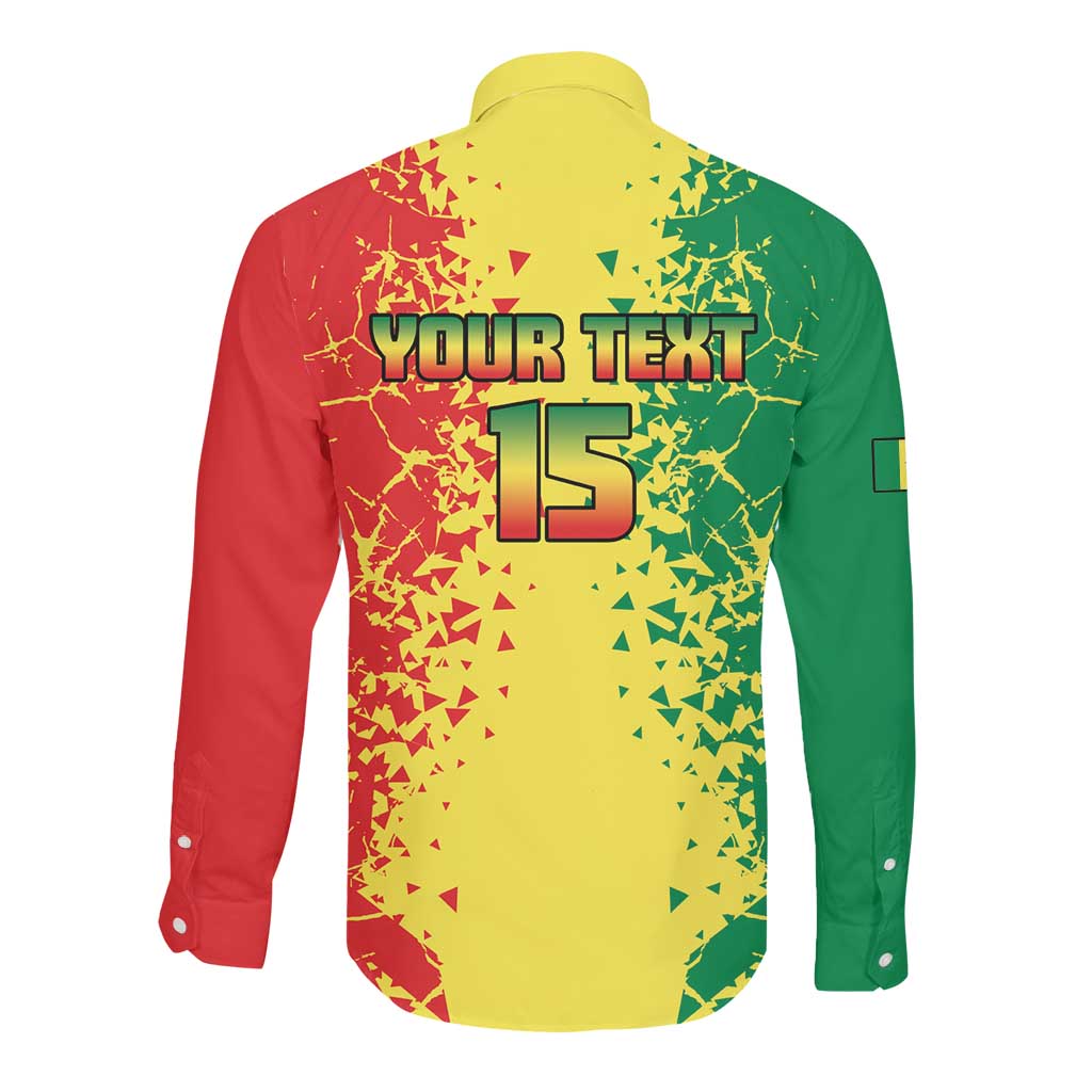 Custom Senegal Football Long Sleeve Button Shirt We Are the Champions