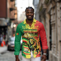 Custom Senegal Football Long Sleeve Button Shirt We Are the Champions