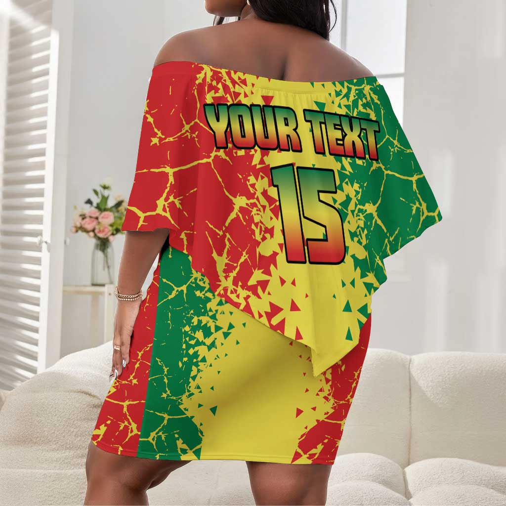Custom Senegal Football Off Shoulder Short Dress We Are the Champions