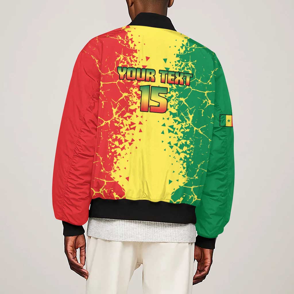 Custom Senegal Football Sleeve Zip Bomber Jacket We Are the Champions