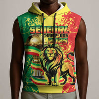 Custom Senegal Football Sleeveless Hoodie We Are the Champions