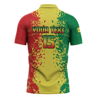 Custom Senegal Football Zipper Polo Shirt We Are the Champions