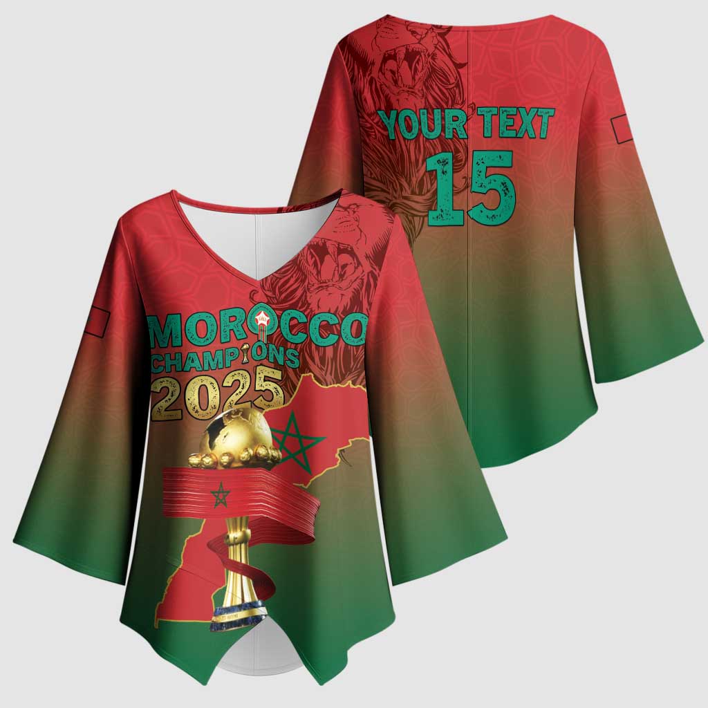 Custom Morocco Football Kimono Sleeve Blouse 2025 Victory Is Ours