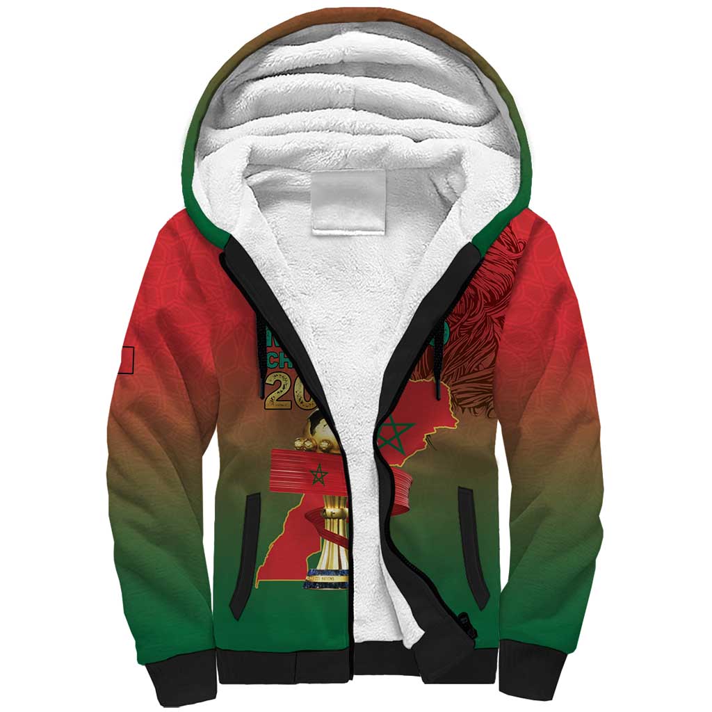 Custom Morocco Football Sherpa Hoodie 2025 Victory Is Ours