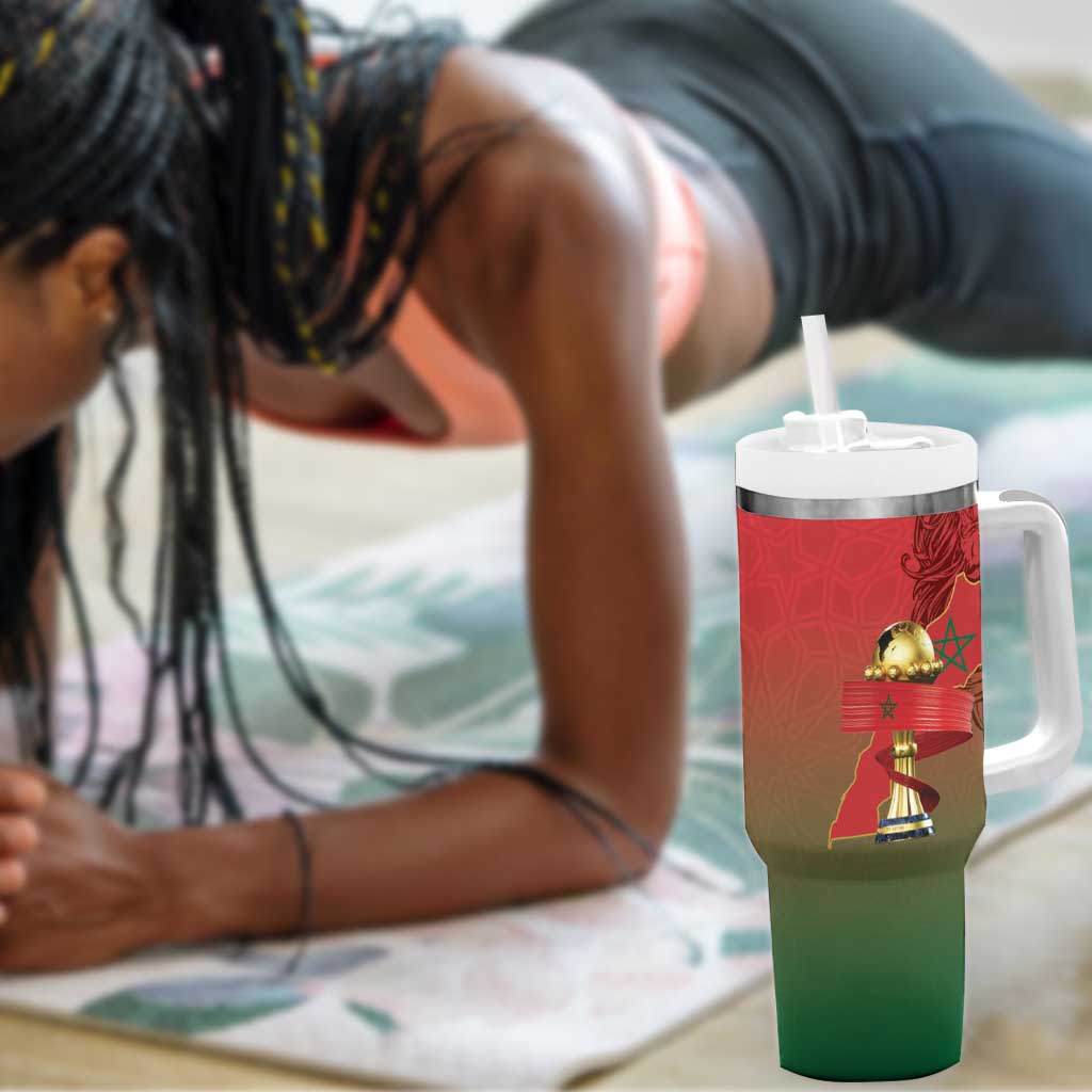 Morocco Football Tumbler With Handle 2025 Victory Is Ours