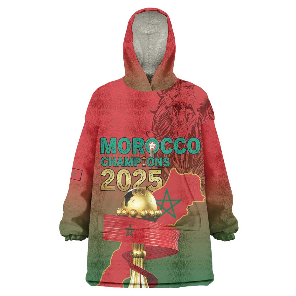 Custom Morocco Football Wearable Blanket Hoodie 2025 Victory Is Ours