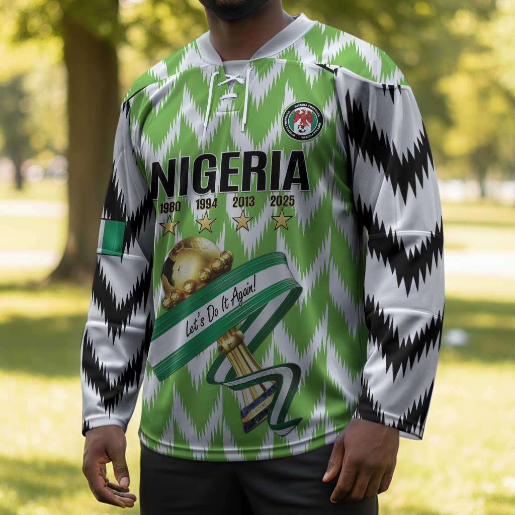 Custom Nigeria Football Hockey Jersey Super Eagles - Let’s Do It Again