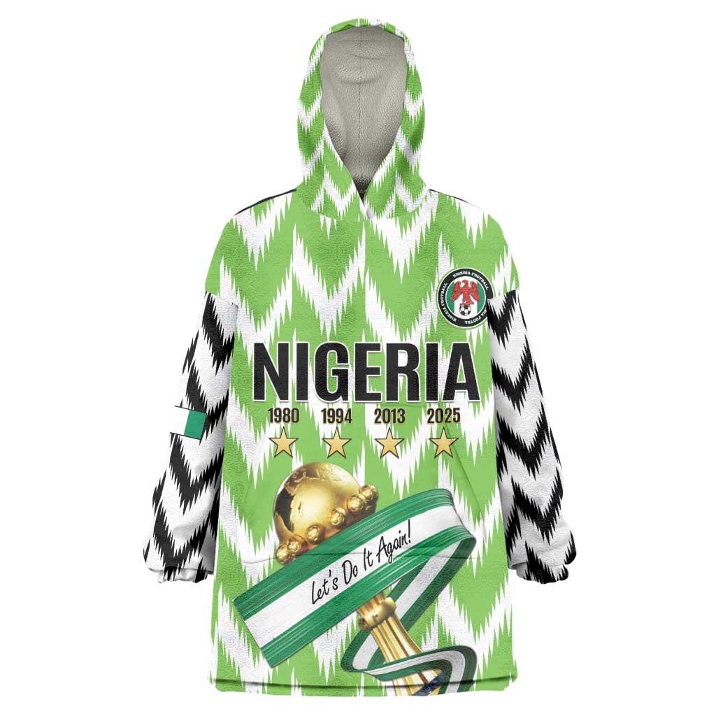 Custom Nigeria Football Kid Wearable Blanket Hoodie Super Eagles - Let’s Do It Again