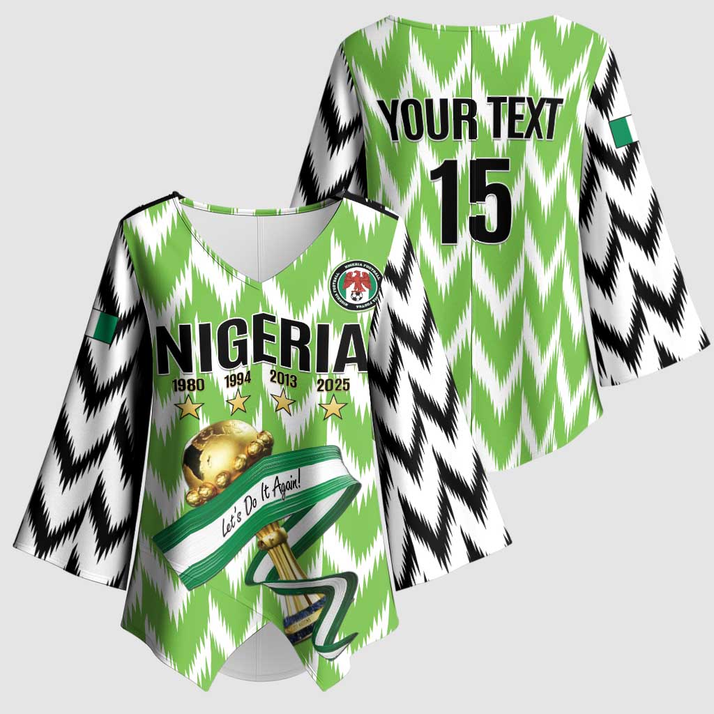 Custom Nigeria Football Kimono Sleeve Blouse Super Eagles - Let’s Do It Again
