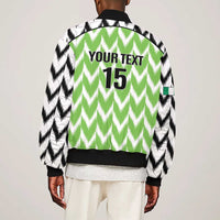 Custom Nigeria Football Sleeve Zip Bomber Jacket Super Eagles - Let’s Do It Again