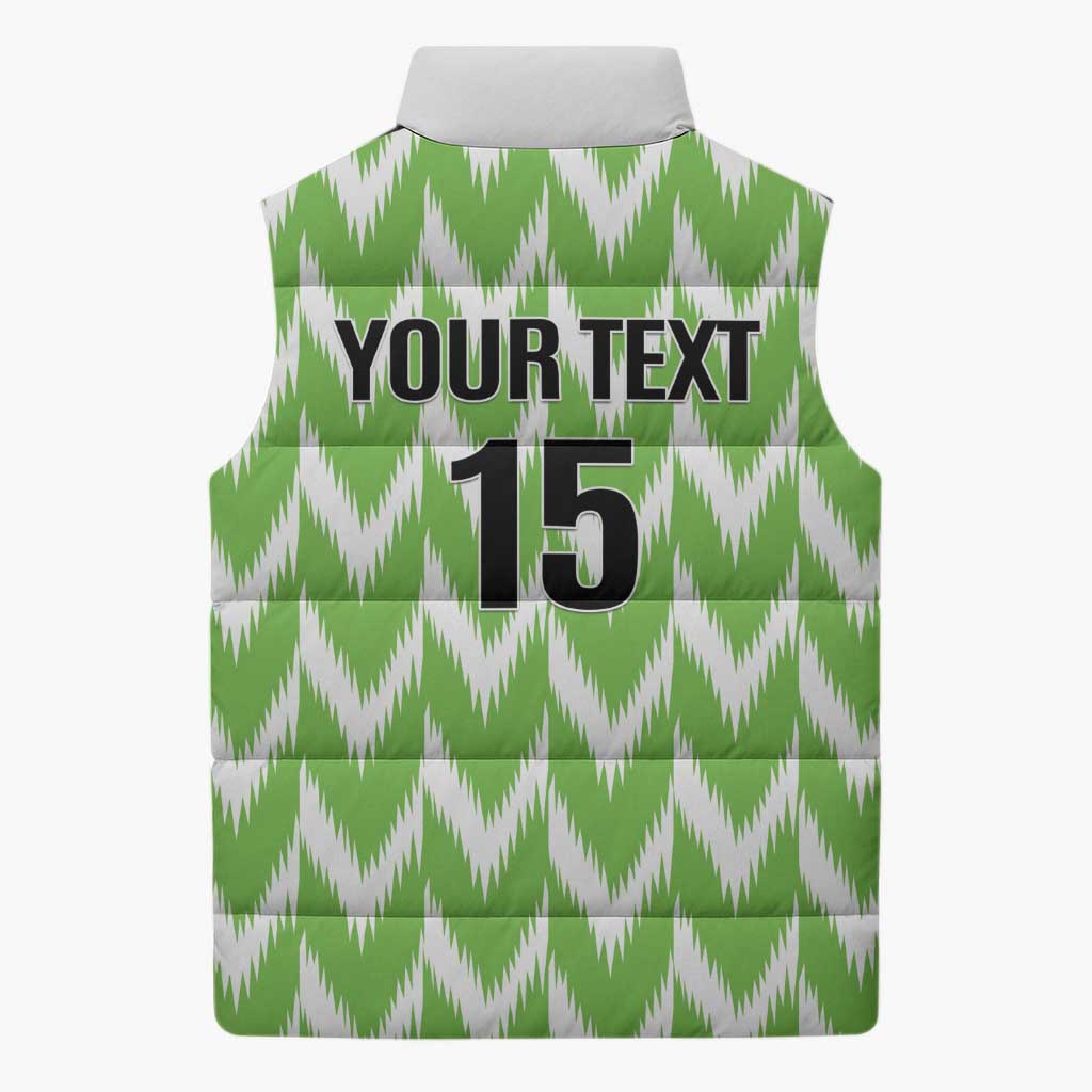 Custom Nigeria Football Sleeveless Puffer Jacket Super Eagles - Let’s Do It Again
