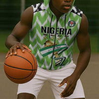 Custom Nigeria Football Sleeveless Zip Hoodie Super Eagles - Let’s Do It Again