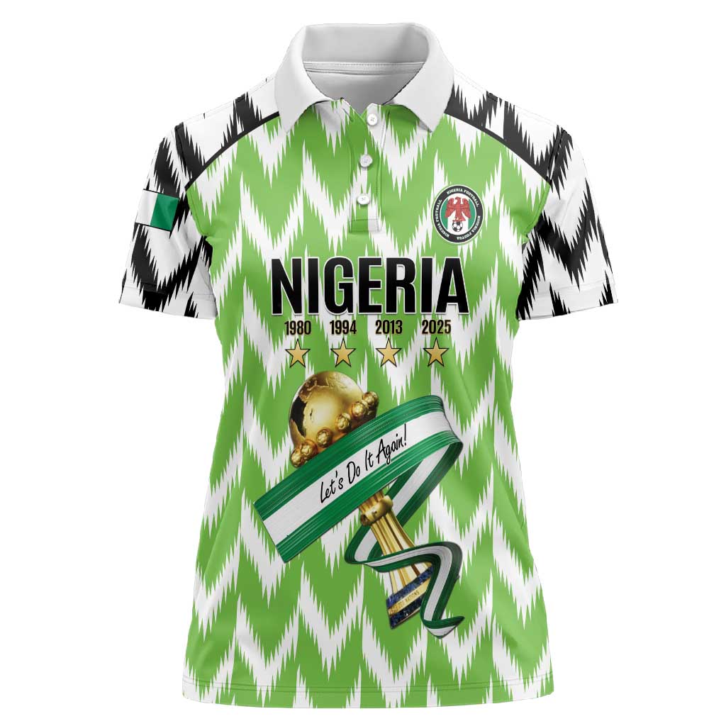 Custom Nigeria Football Women Polo Shirt Super Eagles - Let’s Do It Again