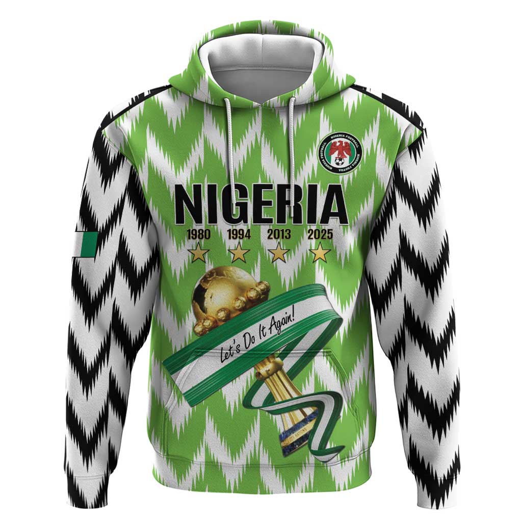 Custom Nigeria Football Zip Hoodie Super Eagles - Let’s Do It Again
