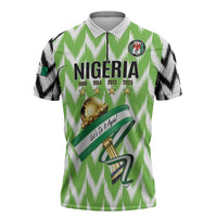 Custom Nigeria Football Zipper Polo Shirt Super Eagles - Let’s Do It Again