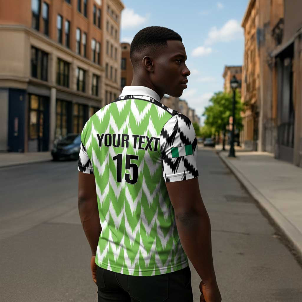 Custom Nigeria Football Zipper Polo Shirt Super Eagles - Let’s Do It Again