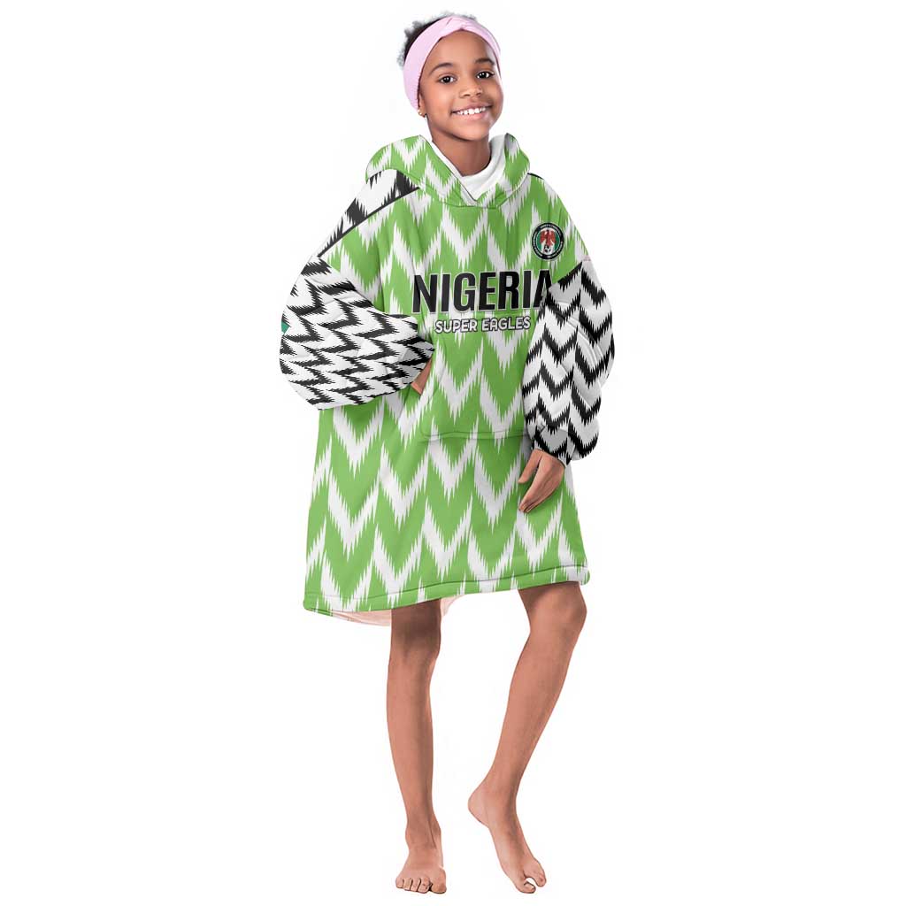 Custom Nigeria Football Kid Wearable Blanket Hoodie Go Champions Super Eagles