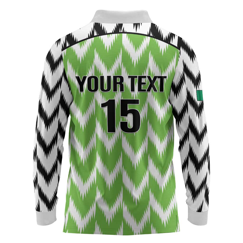 Custom Nigeria Football Long Sleeve Polo Shirt Go Champions Super Eagles